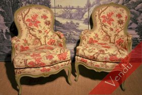 Paire de bergères Louis XV estampille de Fromageau