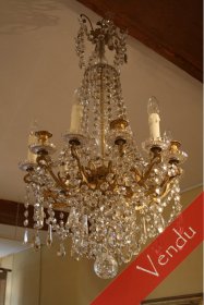 lustre bronze et cristal