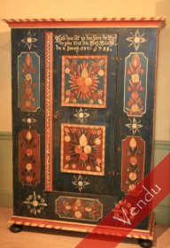 Rare armoire peinte XVIIIe Suisse ou Alsace