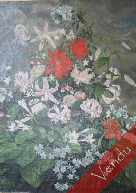 Composition florale, huile sur toile