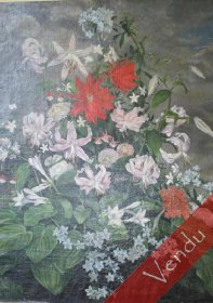 Composition florale, huile sur toile