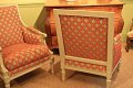 Paire de larges bergères Louis XVI