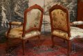 Paire de fauteuils Louis XV à dossiers plats